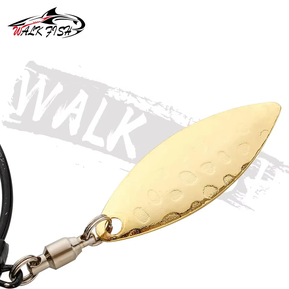 WALK FISH 1 Uds 2g 3g 4g 5g 7g 9g gancho de cuchara de Metal anzuelo de manivela con lentejuelas plomo negro vientre ancho primavera pesca en mar trucha barra blanca - imagen 3