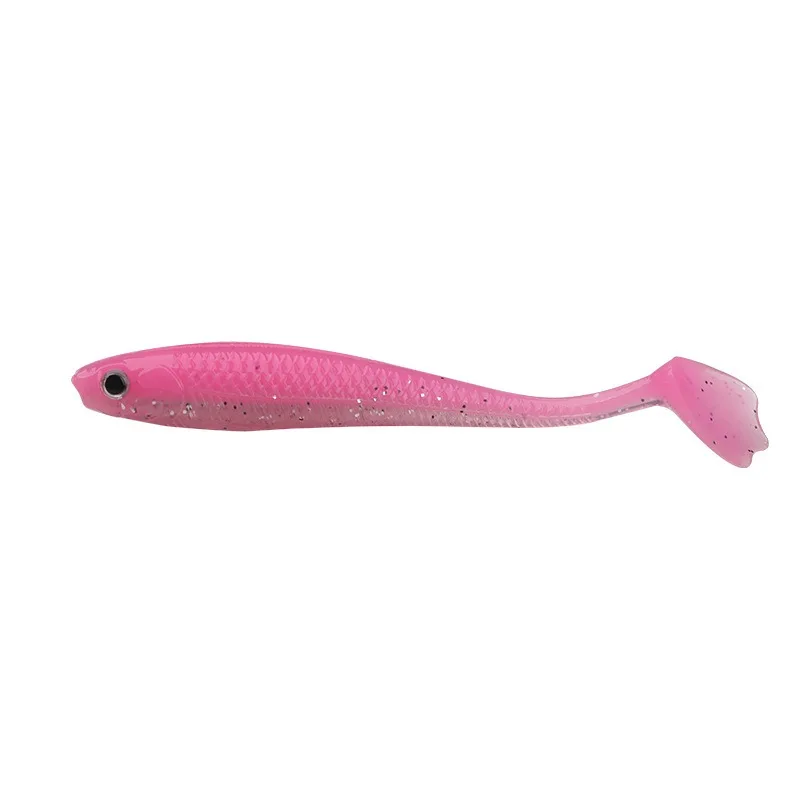 Cebo suave de pesca de 5 piezas, 6,5 cm, 9,5 cm, sábalo, gusano de pesca, Swimbaits de silicona suave, señuelo, cebo de pesca de lubina, cola en T - imagen 4