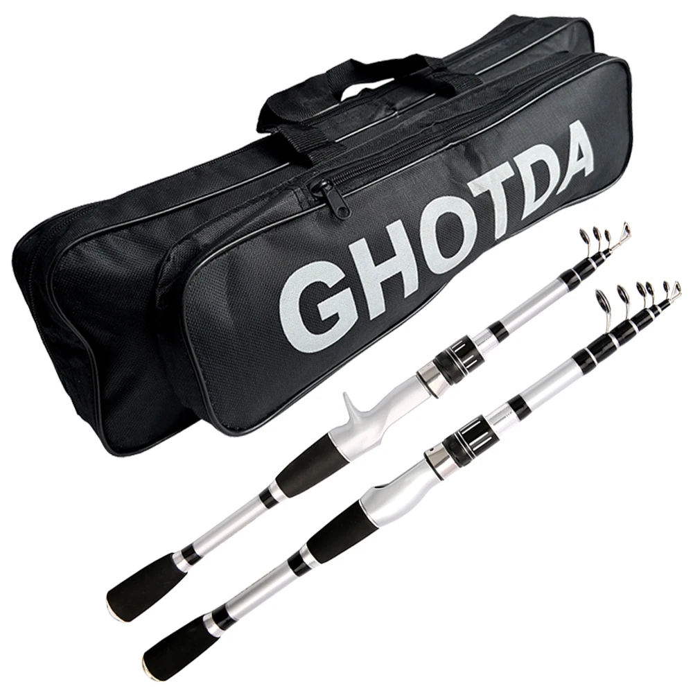 Caña de pescar con señuelo, carrete combinado con bolsa, portátil, clásica, ligera, telescópica, juego de pesca de trucha, 1,5 M-2,4 M - imagen 3