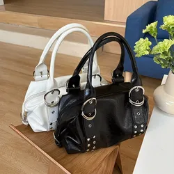 Bolso de hombro de cuero PU estilo vintage para mujer