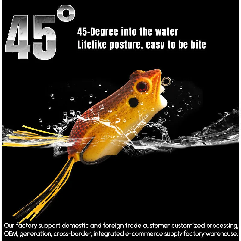 Señuelo flotante de rana Popper para pesca, cebo suave para lubina, cabeza de serpiente, salmón, trucha, bagre, 6,8 cm/10g - imagen 4