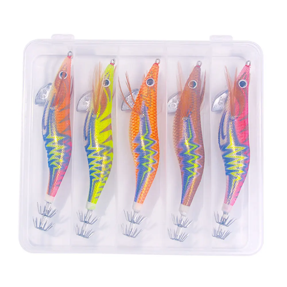 Subcebo de camarón de carretera, juego de cebos especiales de calamar de carretera de lanzamiento lejano, agua de mar para matar lubina brillante, pesca en barco oceánico, 5 piezas - imagen 2