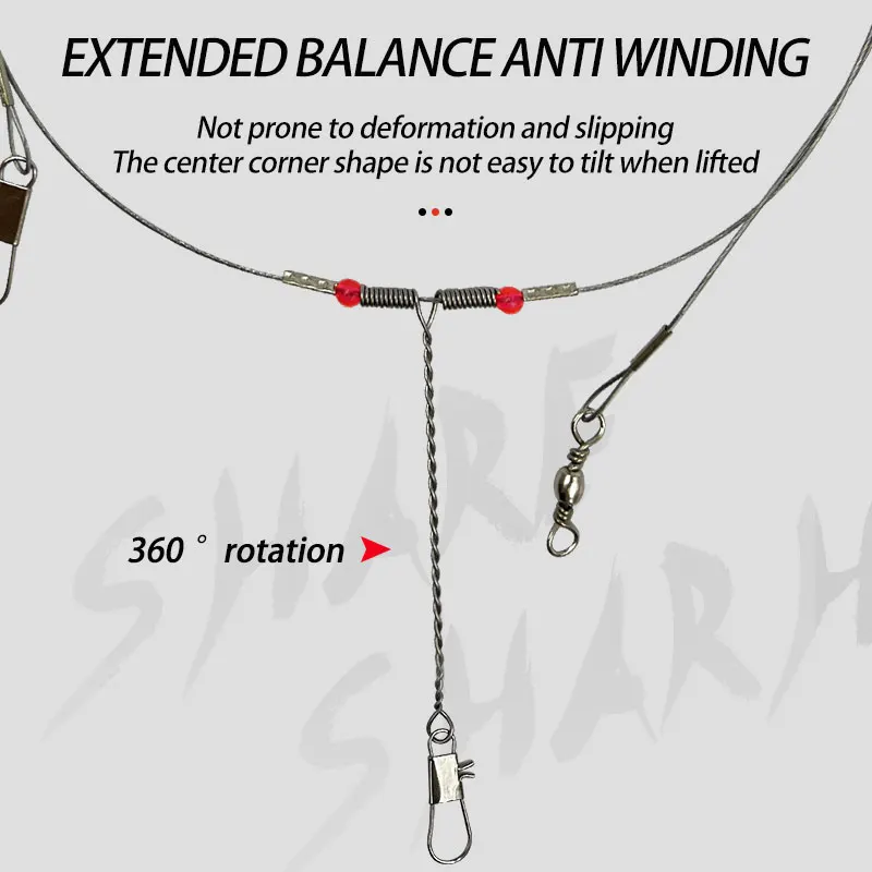 3 uds aparejos de pesca de acero inoxidable, línea de cuerda líder de rastreo, accesorios de aparejos giratorios, aparejos líderes de alambre de pesca, equipo de pesca - imagen 2