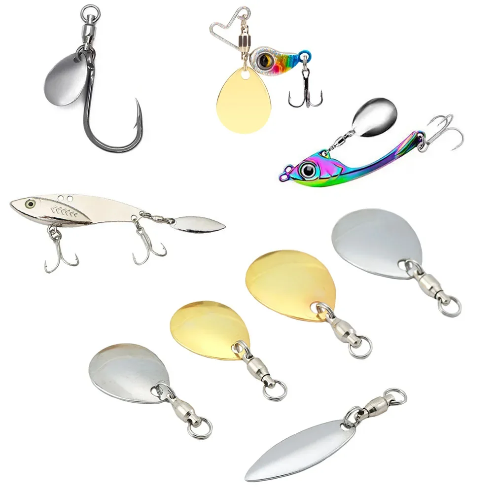 MNFT 8 Uds cuchillas giratorias con rodamiento de bolas giratorios cola Spinner Spinnerbait señuelo de pesca suministros para hacer señuelos de lubina - imagen 5