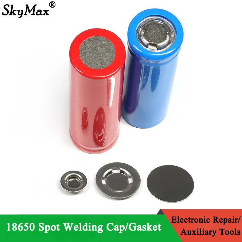 Accesorios para baterías de 10 ~ 2000 Uds., tapa de soldadura por puntos positiva para batería de litio 18650, junta de cabeza plana de electrodo negativo alternativo