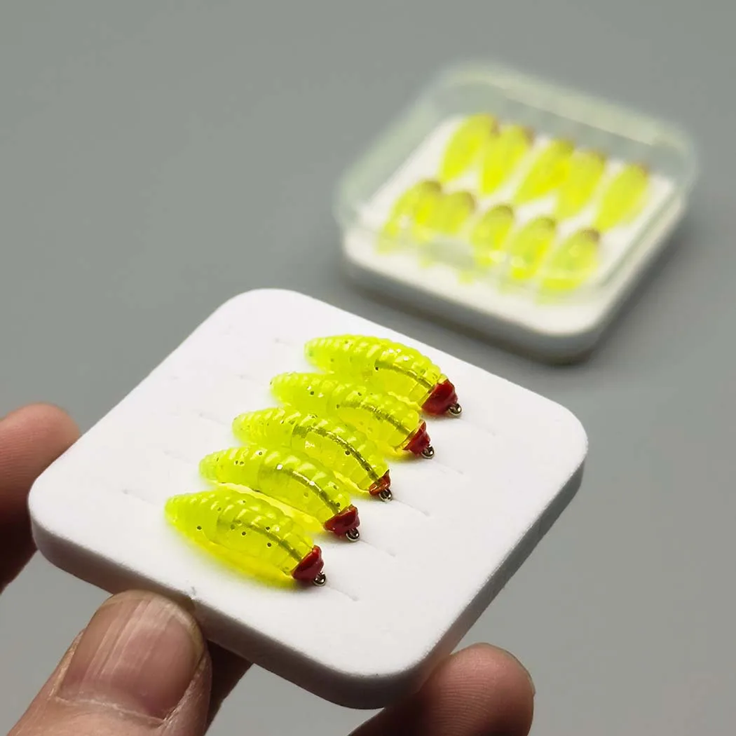 Moscas artificiales con vinilo blando para ninfas, trucha y salmón