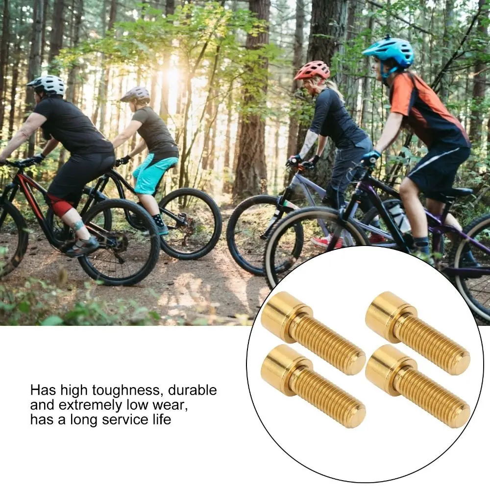 4 Uds. Pernos de vástago de manillar de bicicleta de aleación de titanio M7x20mm tornillos de vástago de bicicleta dorados/plateados ligeros con arandelas