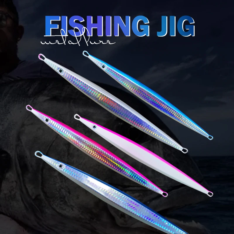 OBSESSION J19-cebo de Jigging de Metal para pesca en agua salada, 80g-400g, plantillas de hundimiento de caída rápida, señuelos luminosos duros para pesca en el mar, Jigbait de Metal - imagen 3