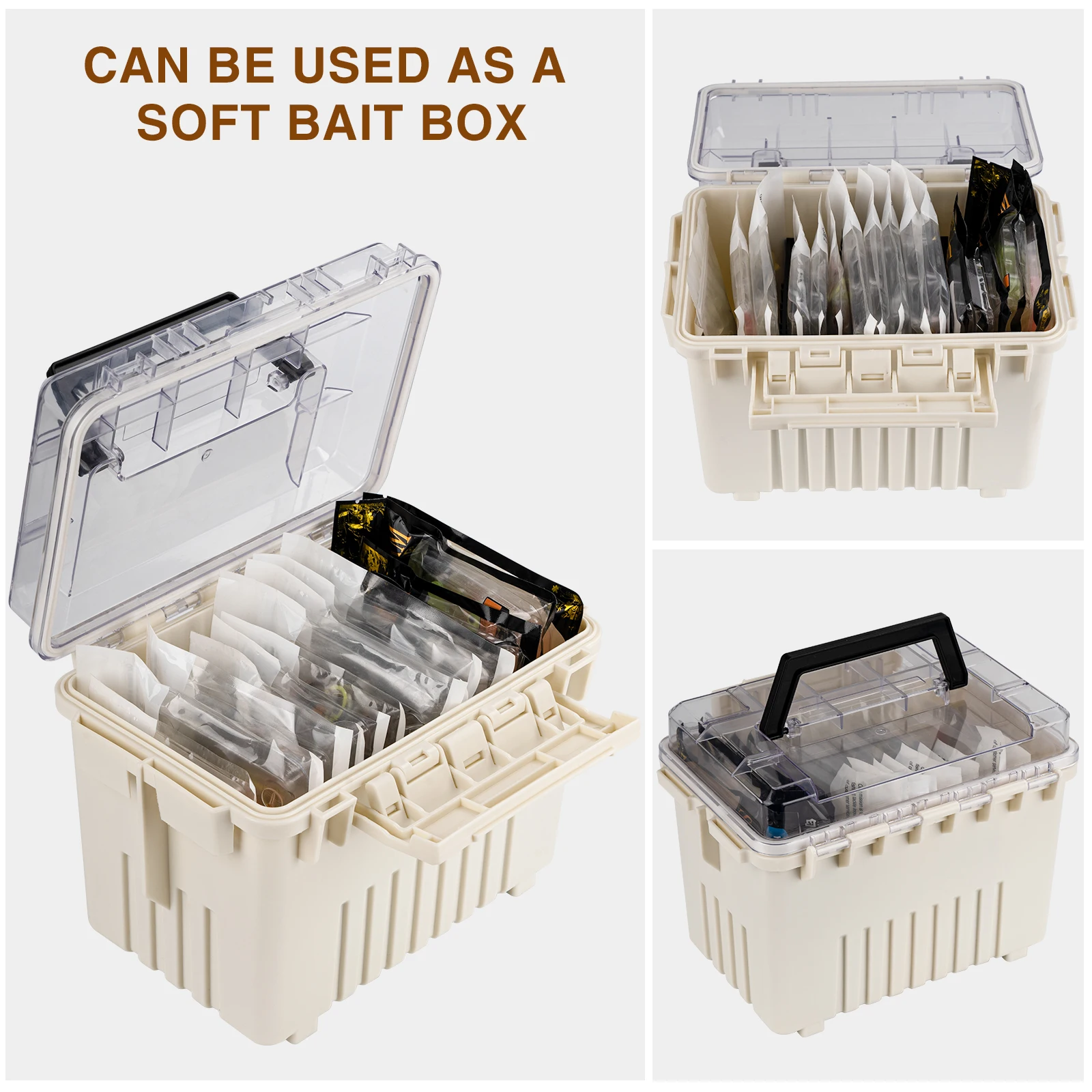 Caja de almacenamiento de Señuelos de Pesca, organizador de anzuelos, flotadores y accesorios, impermeable, suave, 22,5 cm, 1 unidad - imagen 5