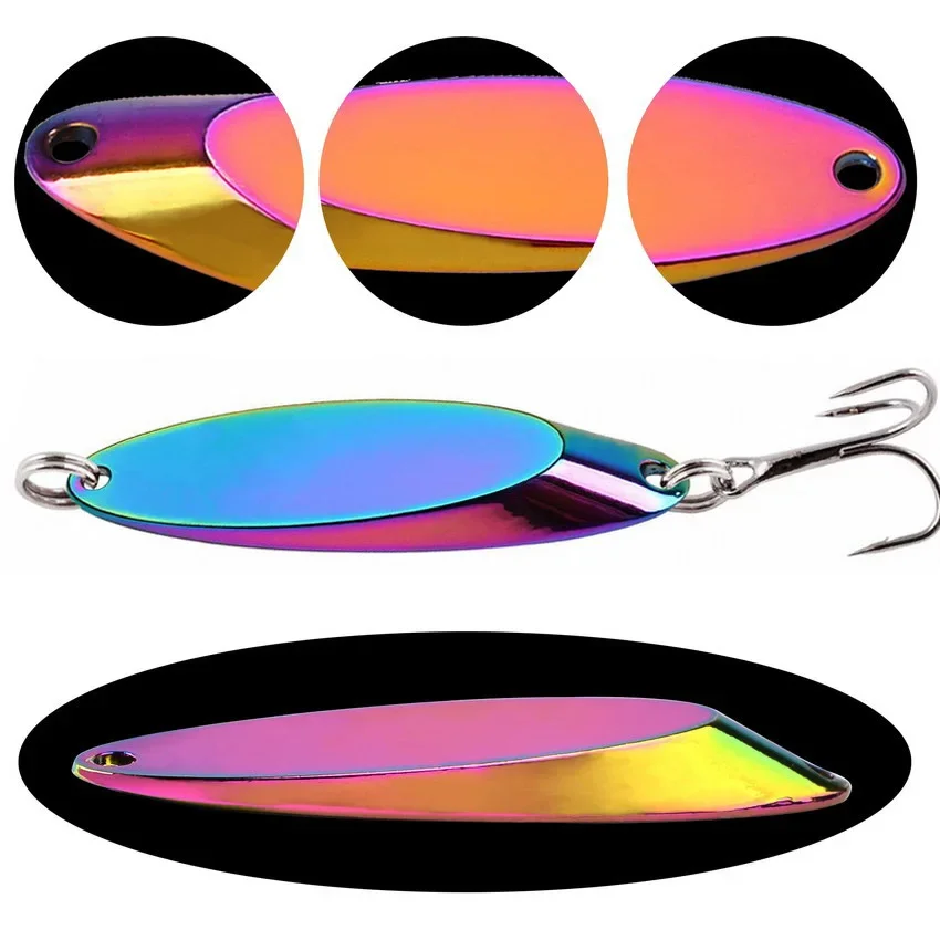 1 Uds. Señuelos de cuchara giratoria de Metal señuelo de pesca de trucha cebo duro lentejuelas Paillette cebos artificiales Spinnerbait herramientas para peces 1,5g-28g - imagen 3