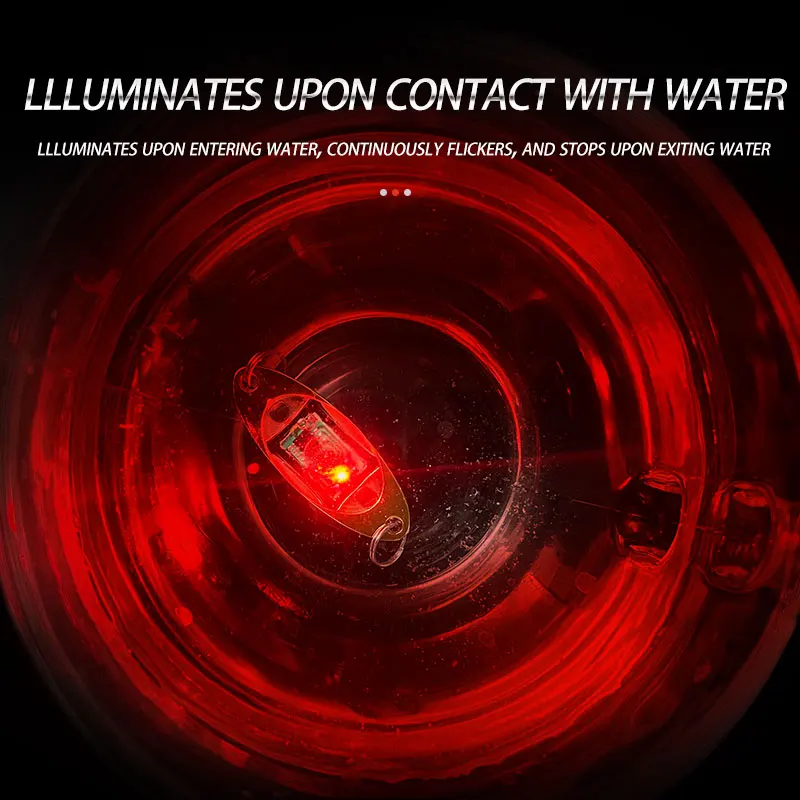 Luces de pesca de caída profunda, luz LED intermitente subacuática impermeable para pesca nocturna, luz de cebo con forma de ojo de Metal, señuelo de cebo de pesca - imagen 4