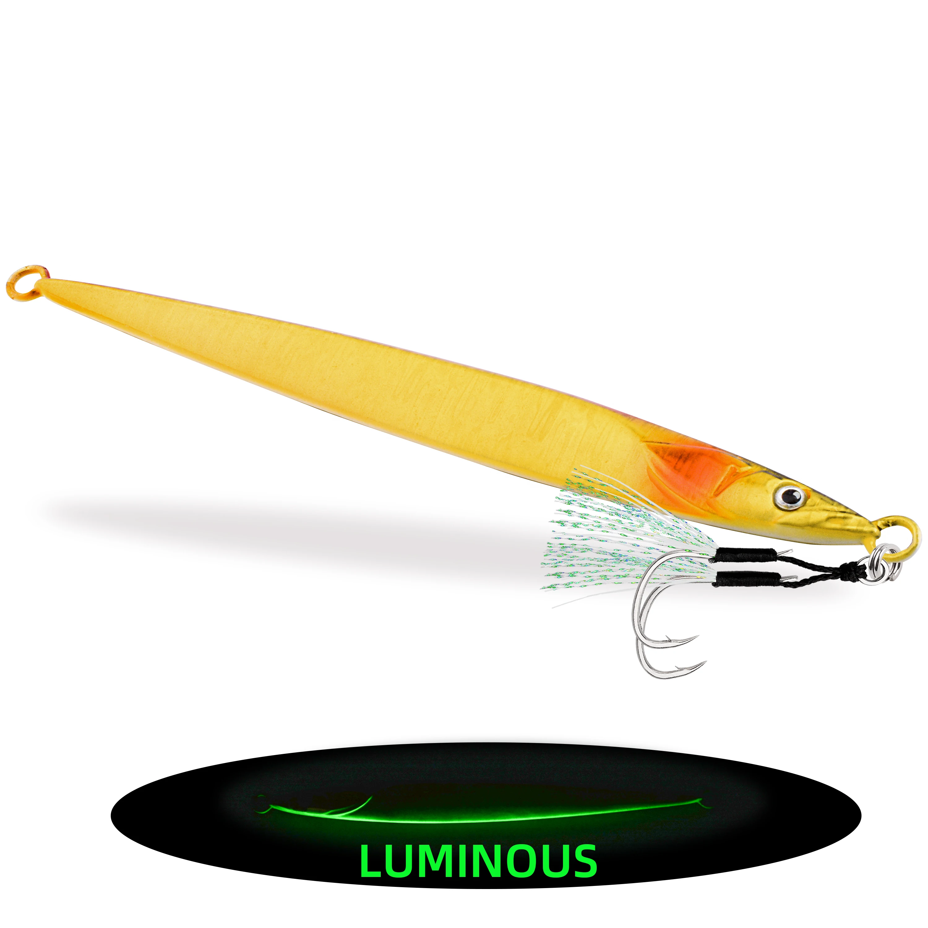 5 uds nuevo 80g 150g 250g 300g largo hundimiento rápido Jigging señuelo de pesca fundición plantilla luminosa señuelo pesca de mar Trolling aparejos de Jigging - imagen 5