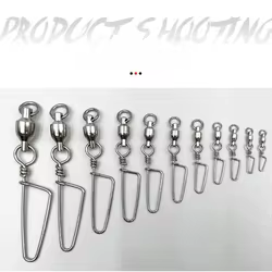 Conector tipo Pin rápido, rodamiento giratorio de acero inoxidable, anillo de conexión de ocho caracteres, Pin, accesorios de herramientas para aparejos de pesca, 1 ud.