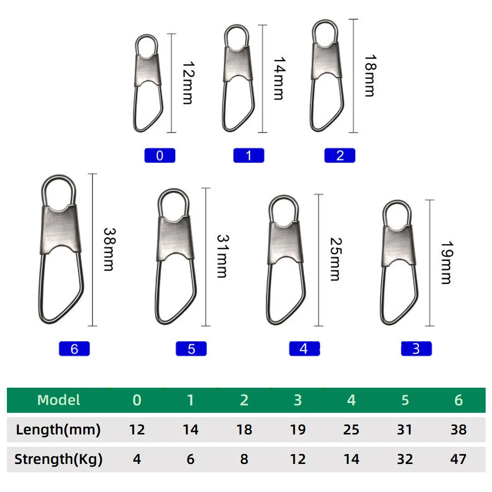 DNDYUJU-conector de pesca de acero al carbono, 50 piezas, señuelo de pesca a presión, rodamiento, Pin giratorio, aparejos, herramientas de anzuelo de pesca - imagen 2