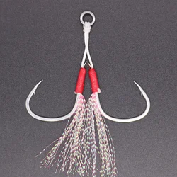 CASTFUN Anzuelos de asistencia slow jig – Acero carbono con plumas