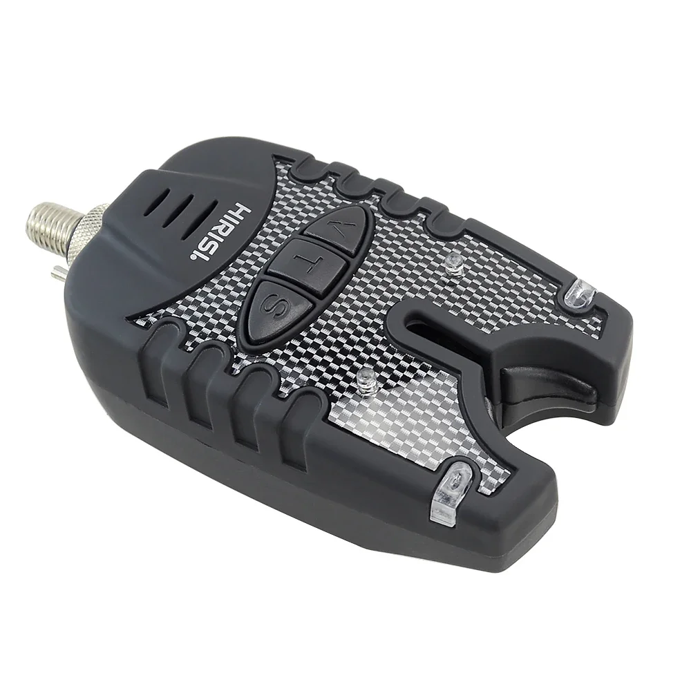 2 alarmas de picadura de pesca de carpa con luz LED azul, volumen ajustable, tono, sensibilidad, indicadores de picadura de pesca - imagen 4