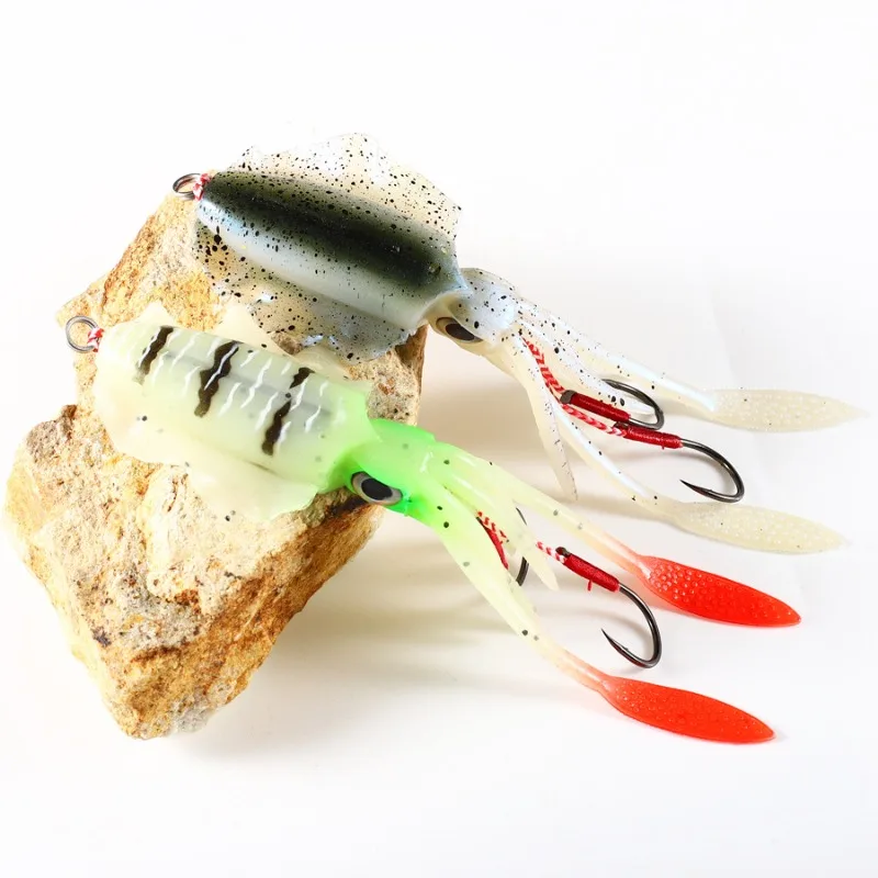 Paquete de señuelo de calamar con anzuelo, señuelo de Pesca de Mar, Jigbait, pulpo biónico, UV luminoso, 60G - imagen 2