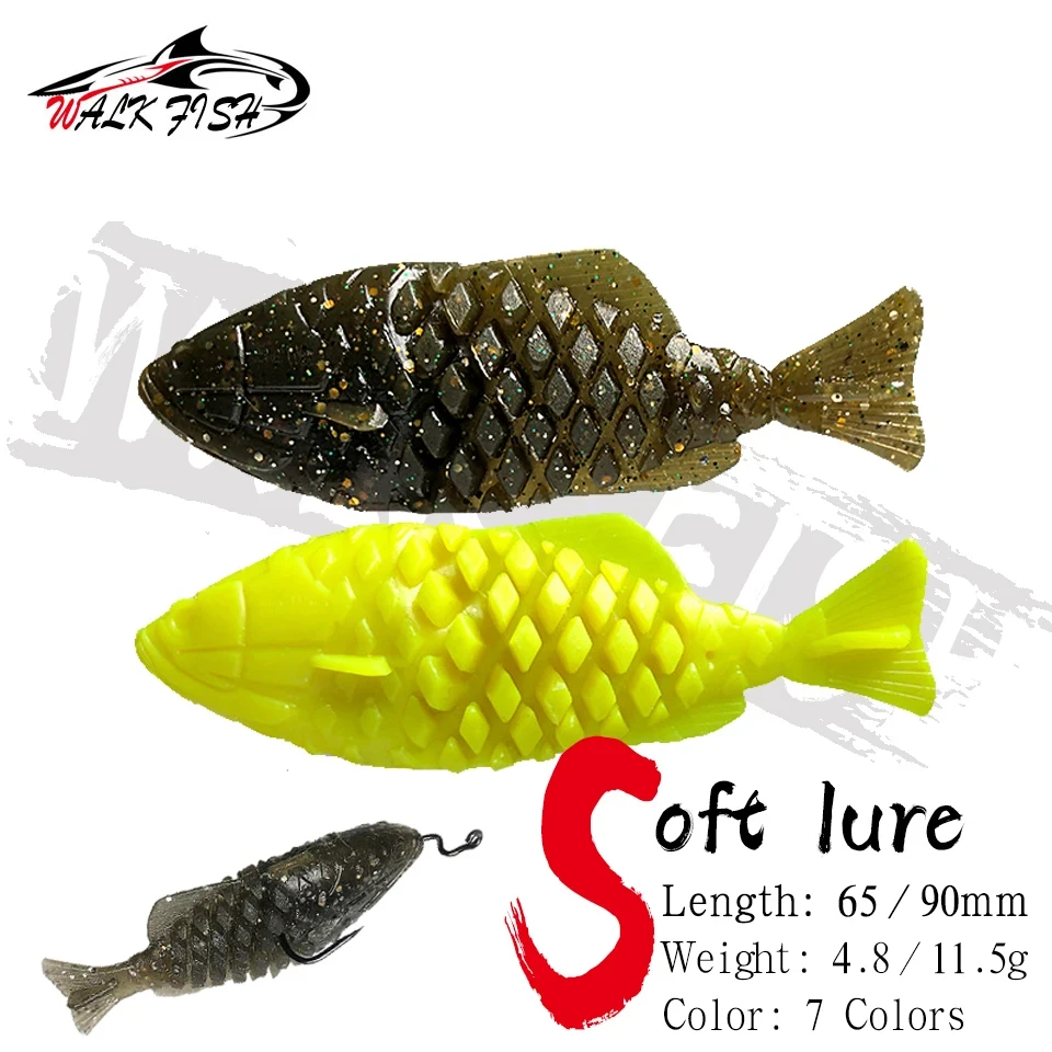 WALK FISH-SEÑUELOS blandos de pesca en el mar, cebos Shoft, Señuelos de Pesca de carpa, cebo Artificial de silicona, simulación de peces, 4,8g