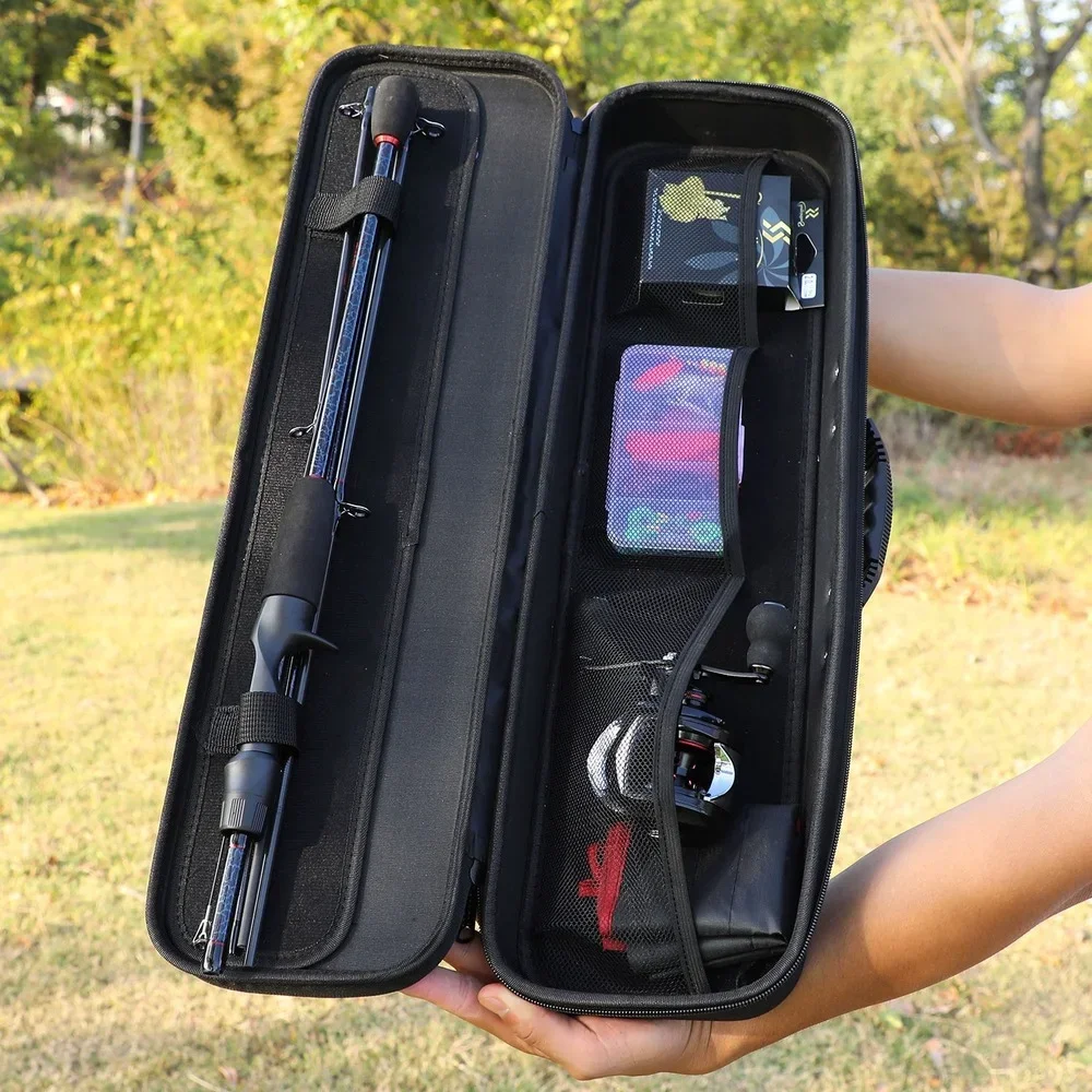 Cañas y carretes de pesca Sougayilang, juego completo de bolsa, caña de pescar portátil de 5 secciones y carrete de Baitcasting de arrastre máximo de 12LB, pesca de carpa - imagen 5