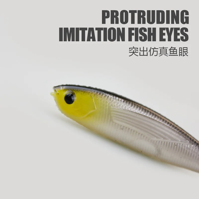 MUKUN 2 unids/pack nuevo TPR flotante pesca señuelos blandos 12cm 9g 5 colores señuelos artificiales cola Y Swimbait Minnow señuelos - imagen 5