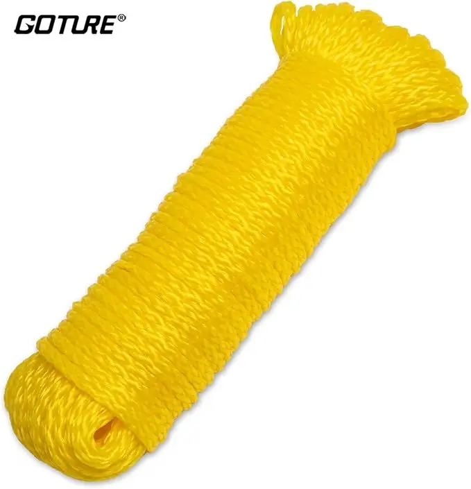 Goture-cuerda flotante trenzada de PE de alta resistencia, cuerda de nailon para barco, 100 pies, 1/4 ", para marina/Camping, multifuncional, antideslizante y nudo fácil