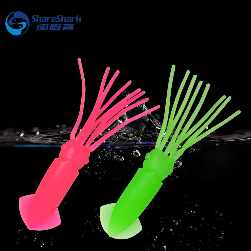 Señuelos de calamar suaves para pesca, plantillas de calamar de silicona para curricán, accesorios de cebo, pulpo Artificial luminoso de agua salada, 5 uds. - imagen 3