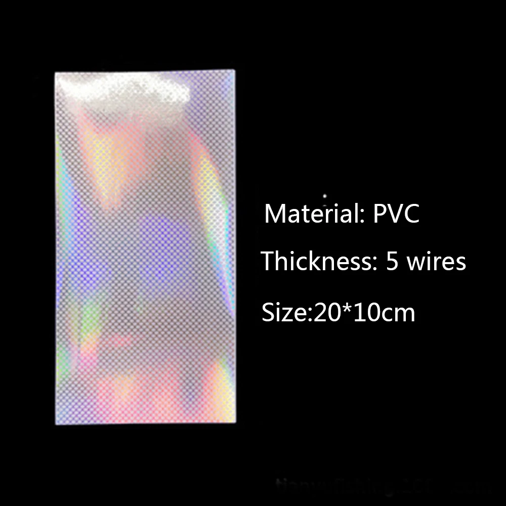 Cebos duros de Metal duraderos, película adhesiva holográfica de 10x20cm, Material de atado de moscas, señuelo de pesca, cinta Flash, pegatina que cambia de Color, 6 uds. - imagen 5