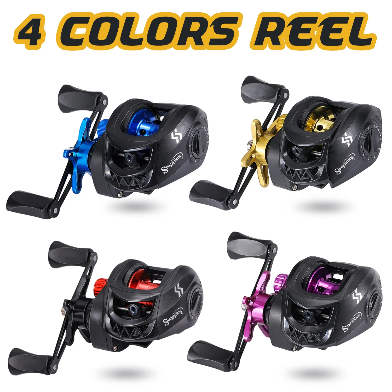 Carrete Baitcasting Sougayilang aluminio freno magnético arrastre - imagen 4