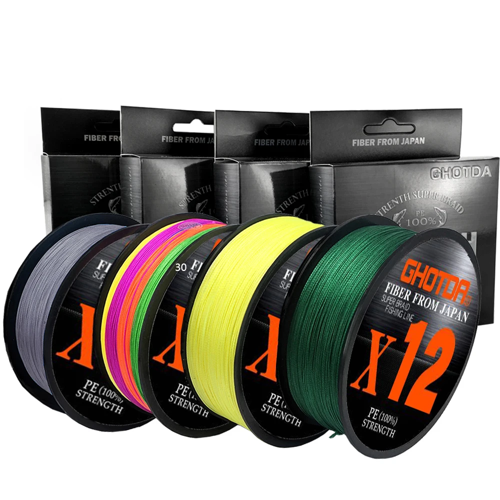 X12 100M 300M líneas de pesca trenzadas 12 hebras multicolor multifilamento línea de PE de agua salada 22 25 30 39 50 65 92LB 0,128mm-0,4mm - imagen 2