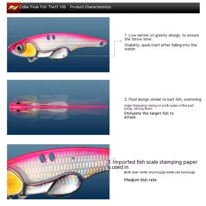 Lureleader-señuelo de pesca de hundimiento, Wobbler Artificial para perca, lubina y Lucio, Metal, VIB Blade, 6,5g/10g/13,5g, nuevo - imagen 4