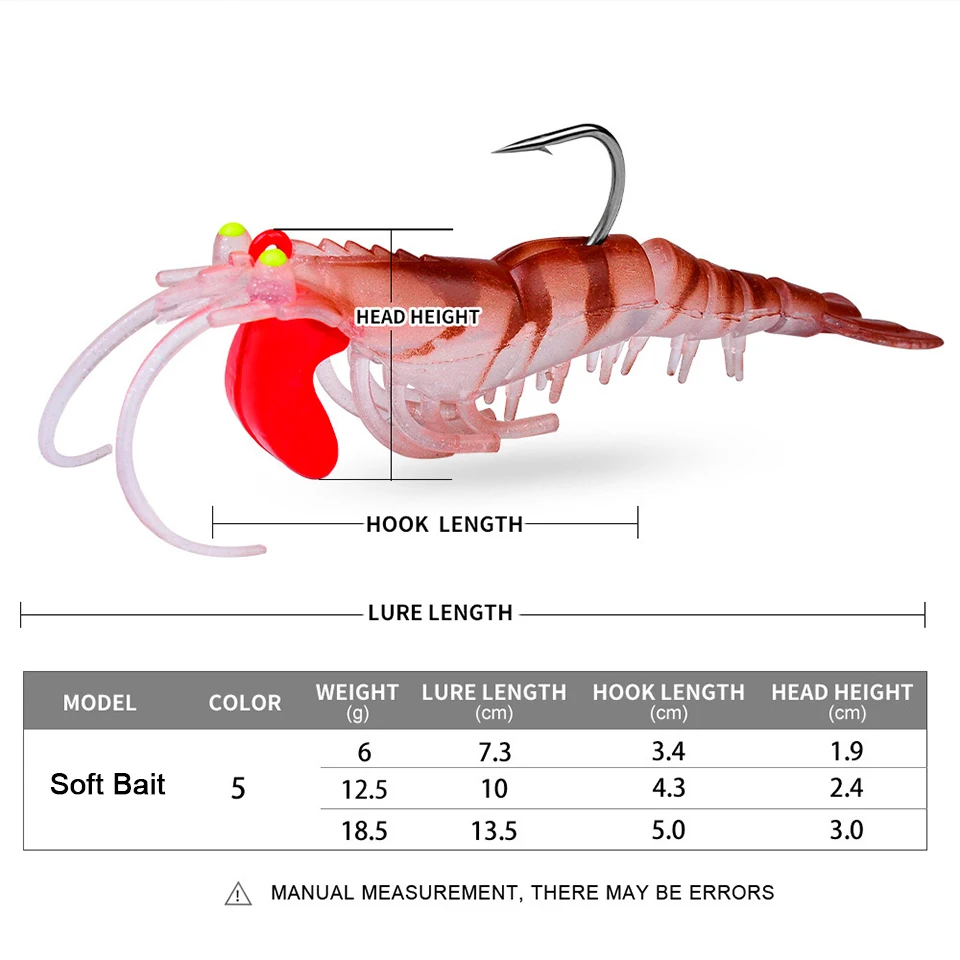 Cebo Artificial de silicona suave con anzuelos, aparejos de pesca de lubina, luminoso, 6g, 13g, 19g, 1 unidad - imagen 2