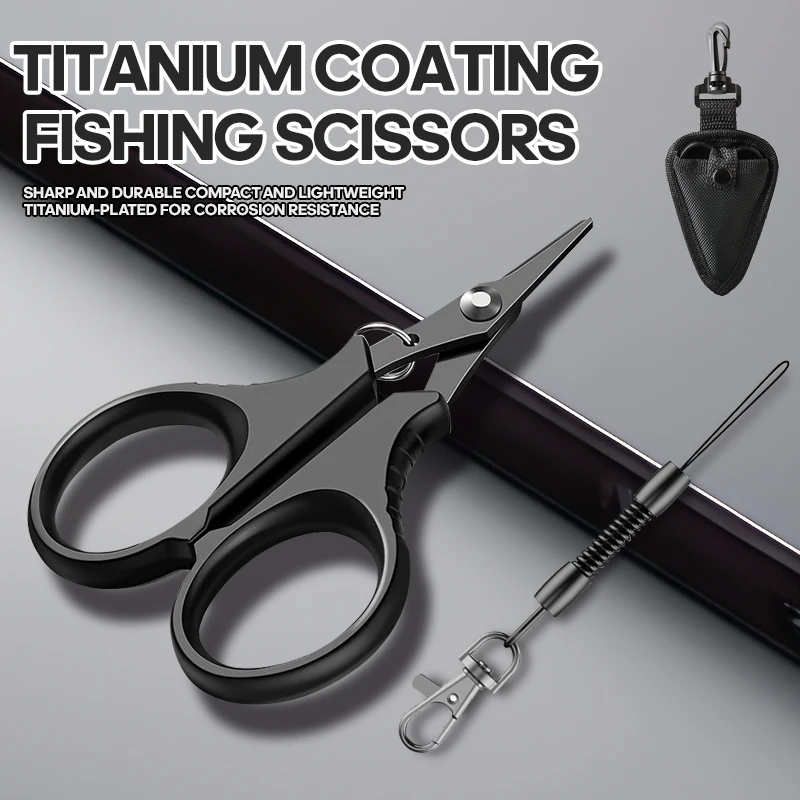 TAIYU-tijeras multifuncionales de acero inoxidable chapadas en titanio para pesca, Clip de señuelo, línea de PE, peso de plomo, Mini Toothisso de pesca - imagen 2