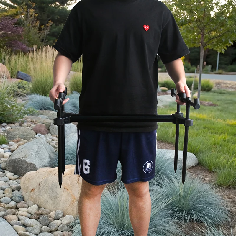 SFUN-Juego de cápsulas de caña de pescar de carpa retráctil ajustable, para 3 cañas de pescar, soporte plegable para caña de pescar con funda de transporte - imagen 4