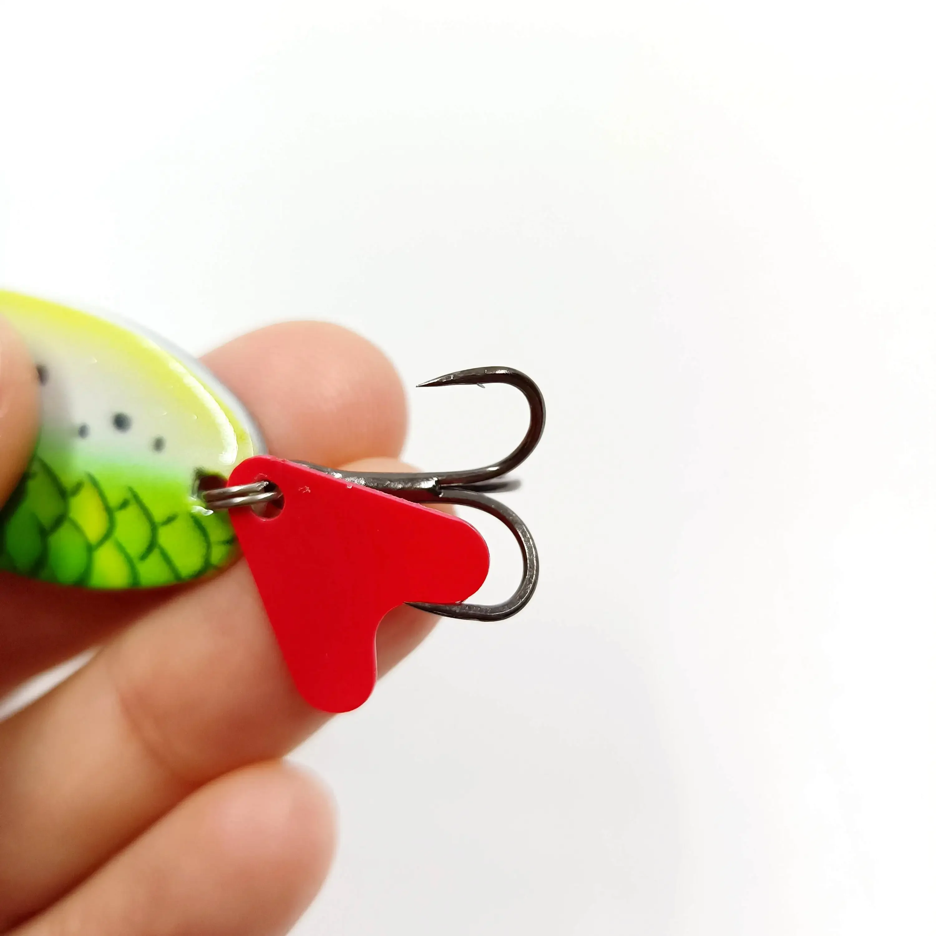 DUODUOYU 1PCS Grote Metalen Lepel Vissen Lokken 18g/75mm 3D Spinner Isca Kunstmatige Harde aas Wobbler Forel Lokken bas Visgerei - imagen 4