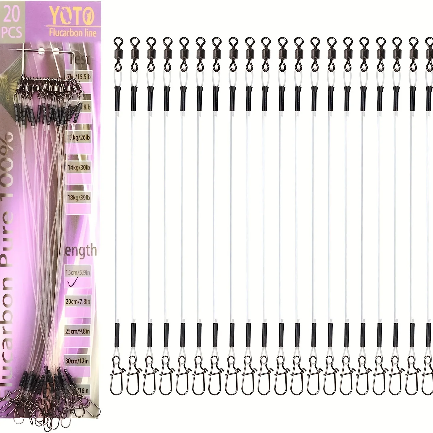 Fluorocarbono 100% – Línea de pesca alta resistencia 7-18 kg
