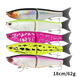 18cm 62g cebo deslizante de gran tamaño realista multiarticulado Swimbait 6 #   Anzuelo Pike Muskie salmón Pike Walleye Bass cebo de pesca en el mar