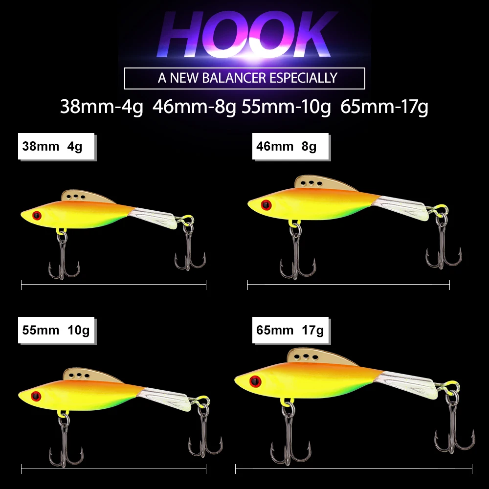 FISH KING 2 uds Señuelos de pesca en hielo cebo de invierno señuelo duro equilibrador para cebos de pesca perca y Lucio Jigging con anzuelo triple - imagen 5