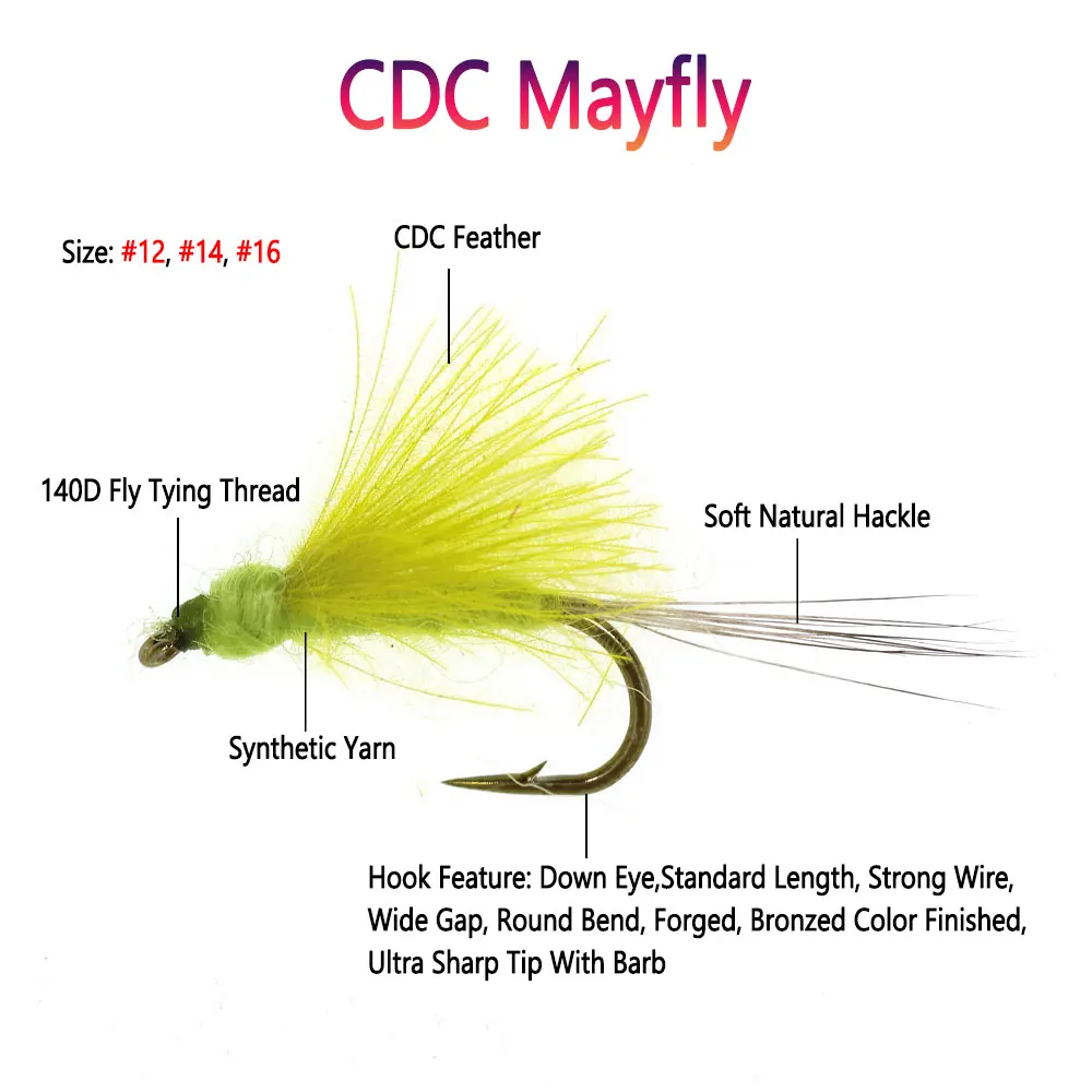 Moscas secas CDC Bimoo – Plumas con púa para trucha y grayling - imagen 2