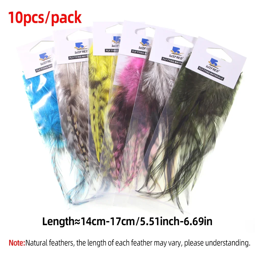 Wifreo-sillín de gallo Grizzly, materiales de atado de moscas de pluma para Streamer, plantilla de mosca, ninfas, Señuelos de Pesca de trucha, 2 paquetes - imagen 5