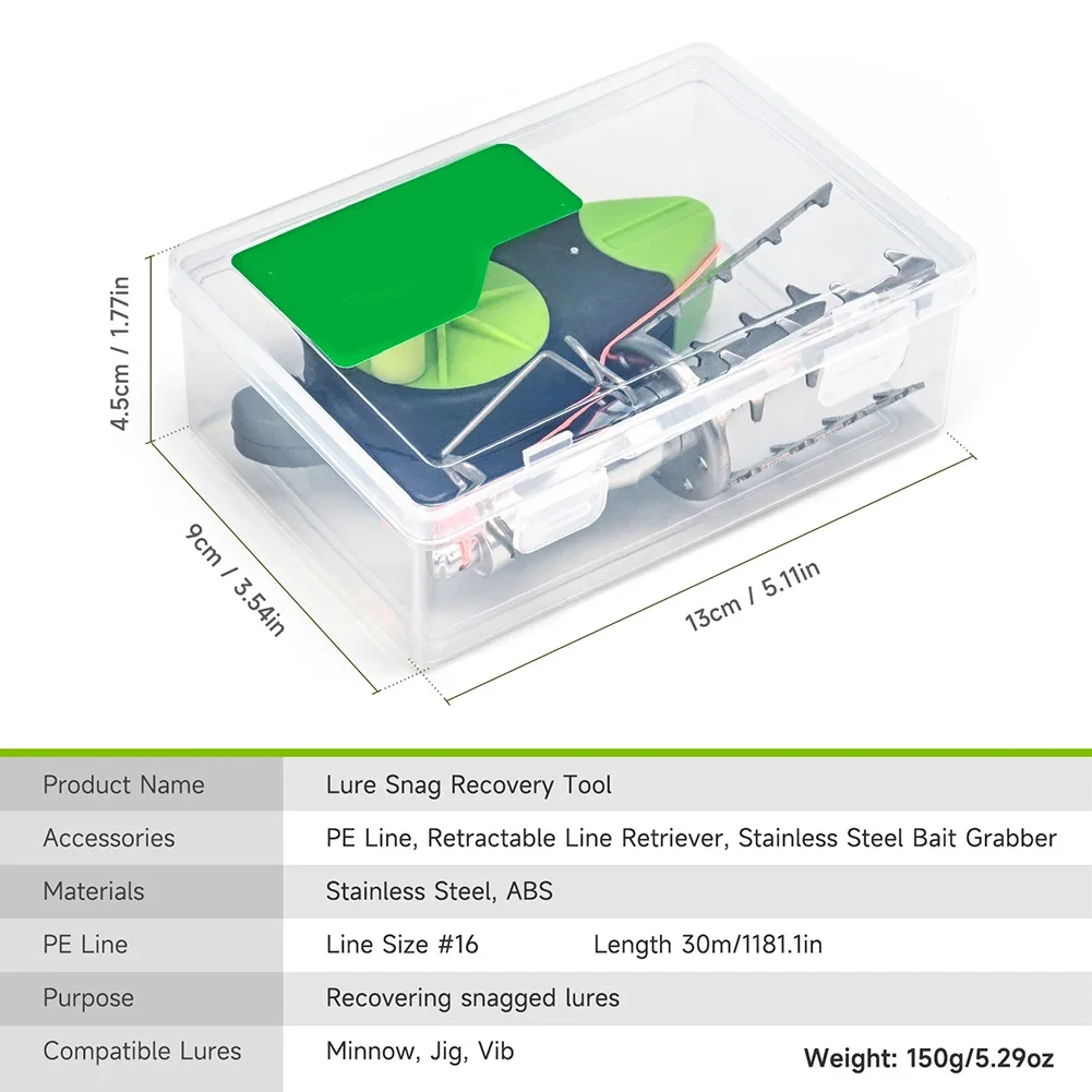 Dispositivo de recuperación de enganches de cebo de pesca con gancho de acero inoxidable y cuerda de PE para uso en pesca en orilla y barco - imagen 4