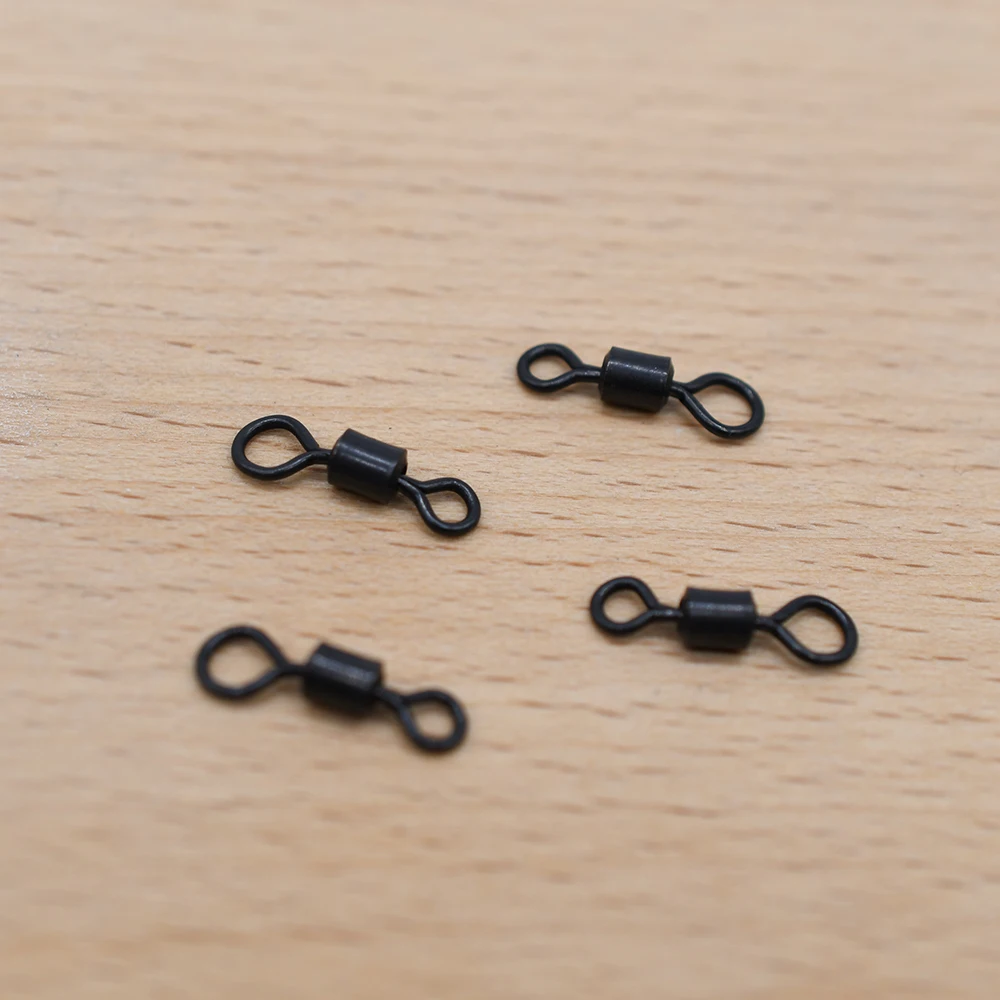 MNFT Rolling Barrel Swivel Matzwarte Karperconnectorwartels 77lb - # 4 visuitrusting voor visterminals - imagen 3