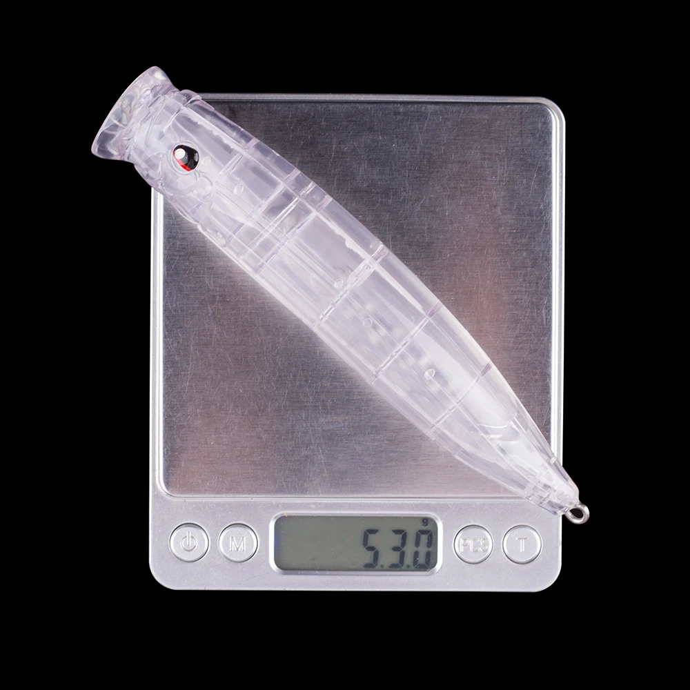 Hanlin-cebos de plástico duro de gran tamaño, aparejos de pesca de gran tamaño, sin pintar, 155mm/53g, cuerpo transparente, 2/5 piezas - imagen 3