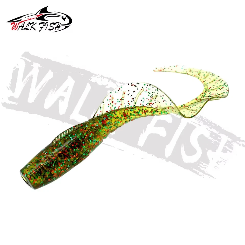 WALK FISH-Señuelos blandos de 11cm/13g, extremo de rollo grande, gusano de una sola cola, manivela Artificial biónica, Wobbler Swimbait, trucha lubina, 3 uds. - imagen 5