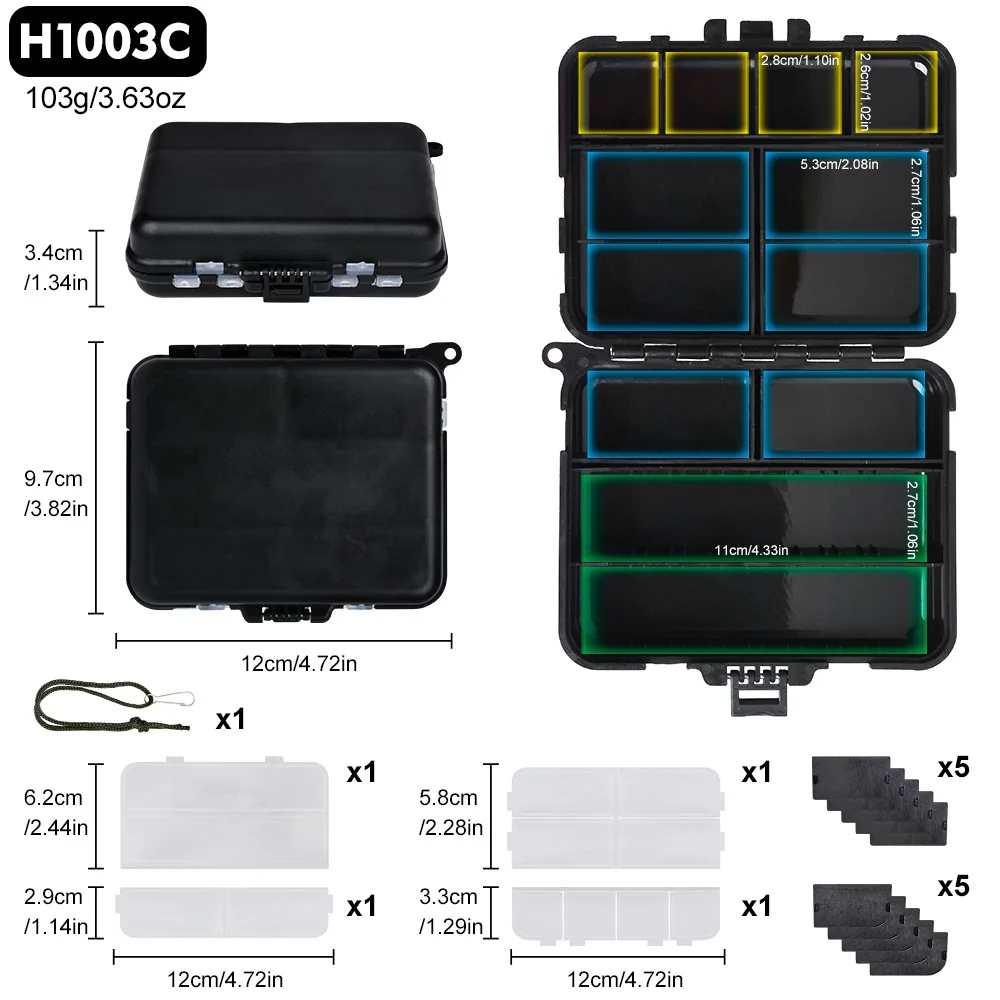 Caja de aparejos pesca – 12 compartimentos para anzuelos y señuelos - imagen 2
