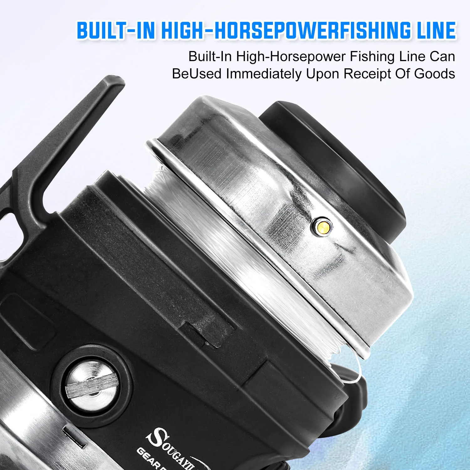 Carrete de pesca de fundición Sougayilang, relación de engranaje 3,9:1, carrete de pesca cerrado resistente a la corrosión, accesorios de equipo de pesca - imagen 3