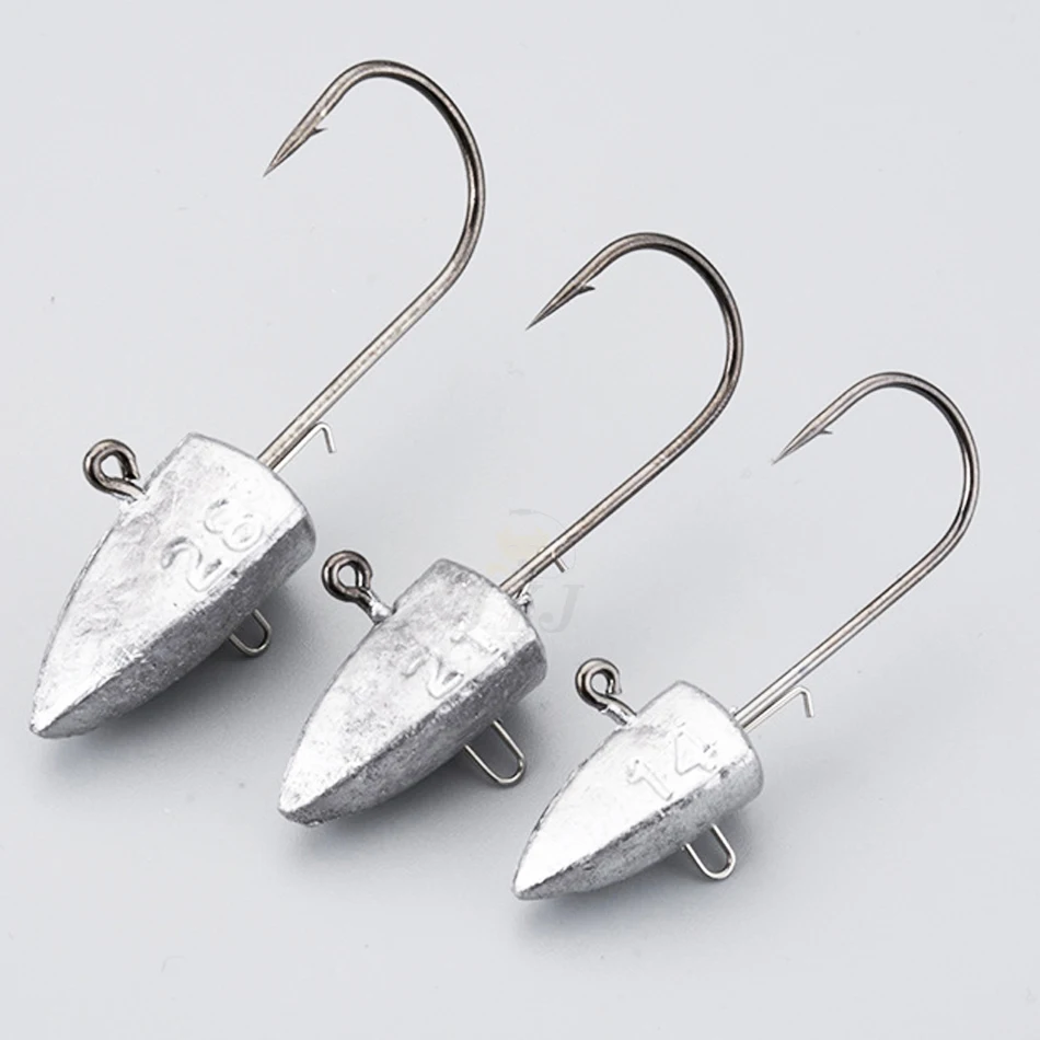 Anzuelos de cabeza triangular NED, 3,5g, 5g, 7g, 10g, 14g, 21g, 28g, anzuelo auxiliar, gusano suave, anzuelo de plantilla, aparejos de pesca - imagen 5