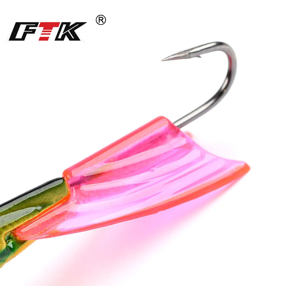 FTK-señuelo de pesca en hielo para invierno, 1 piezas, 10g/20g, ojo 3D, cebos artificiales, Wobblers para artículos de pesca Mormyshkas - imagen 3