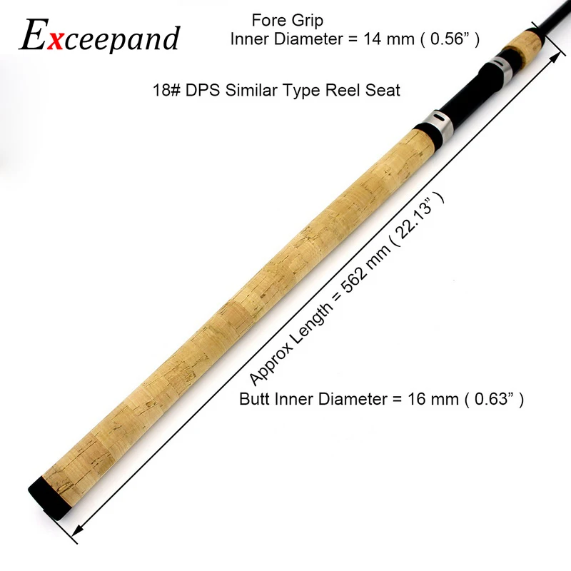 Exceepand-mango de construcción de caña de pescar, pieza de repuesto, piezas de reparación de caña de pescar, mango de corcho compuesto, empuñaduras divididas - imagen 3