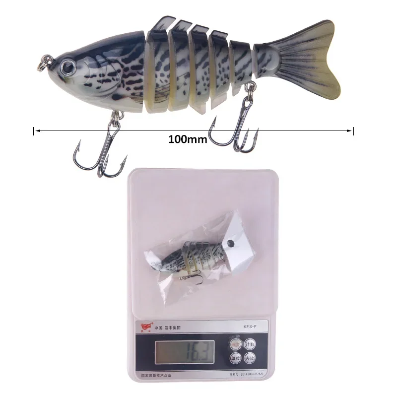 Señuelo de pesca articulado de múltiples secciones, 10cm, 16g, Wobbler, Crankbait, cebo duro Artificial, Swimbait, aparejos de pesca de carpa Trolling - imagen 5