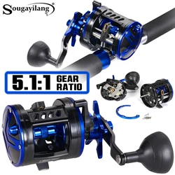 Carrete curricán Sougayilang 5.1:1 – Aluminio 3+1BB agua salada